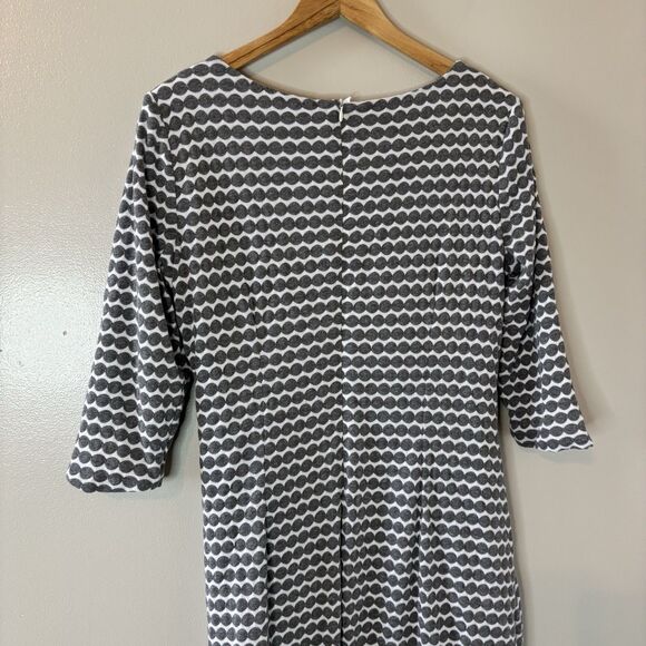Coldwater Creek Ruched Dress Gray White Polka Dot Career Office Mature Sz 14 - Picture 5 of 8